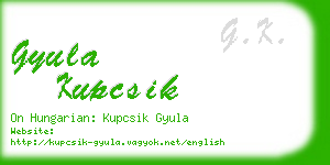 gyula kupcsik business card